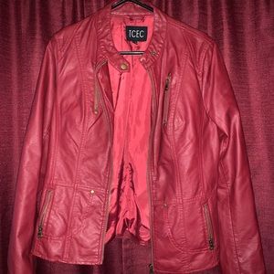Red leather jacket